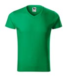 t-shirt męski v-neck slim fit, nadruk bezpośredni – zielony trawiasty (16)